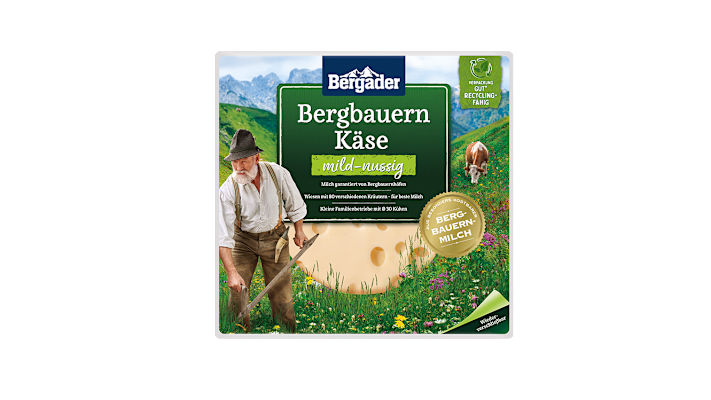 Bergbauern Käse Scheiben