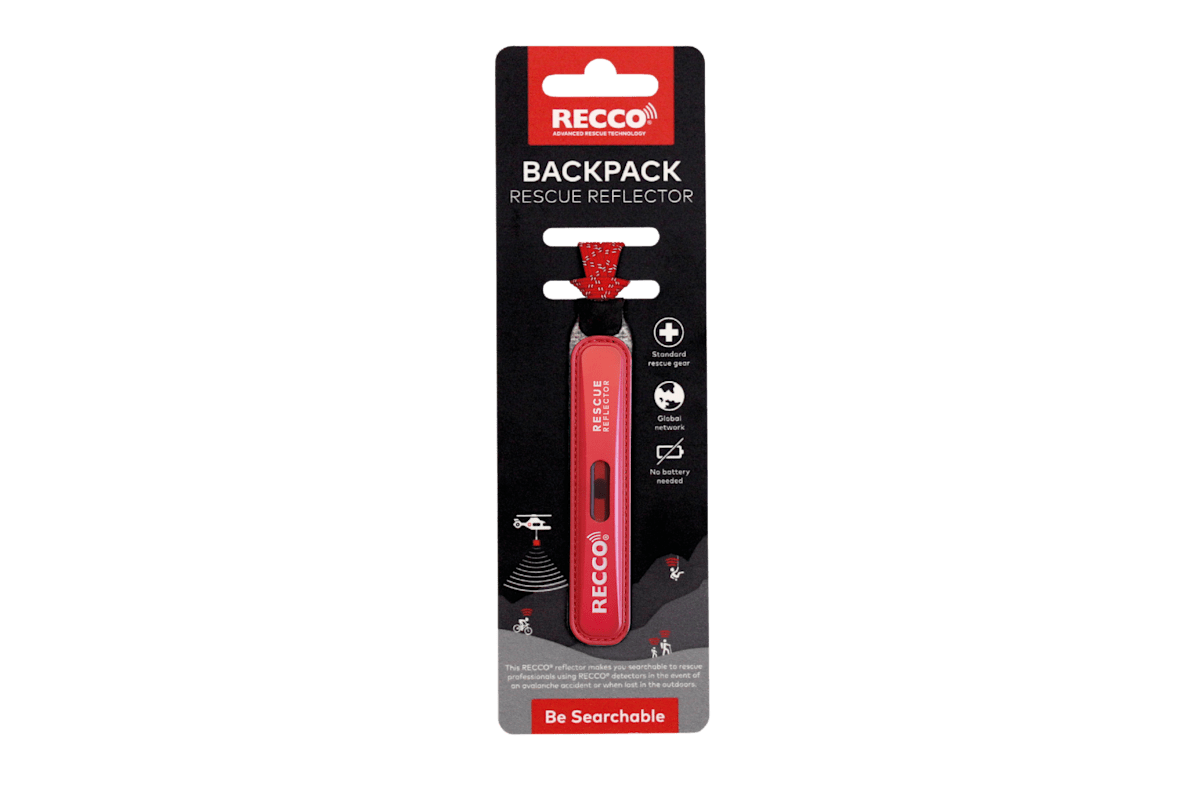 Der RECCO® Rucksack-Rettungsreflektor in der Farbe Rot 