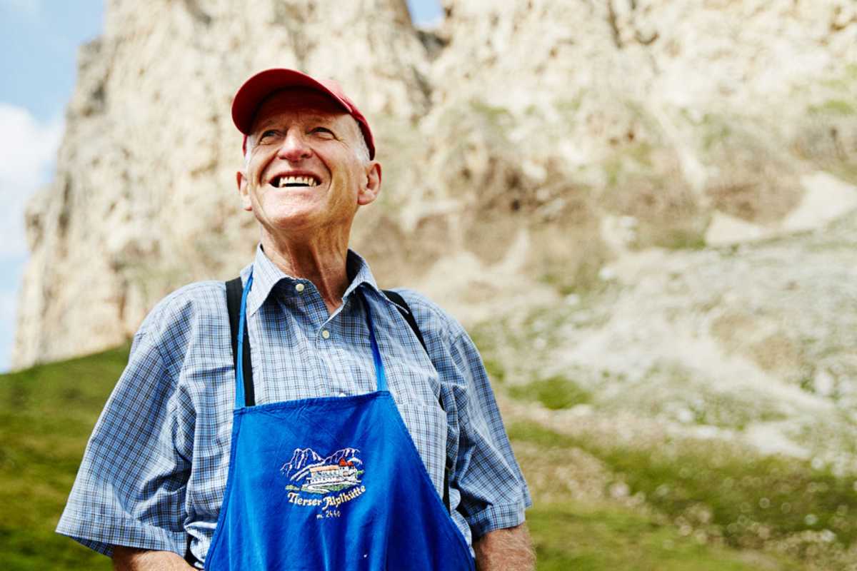 Max Aichner, eine Legende in der Region, baute das Schutzhaus Tierser Alpl.