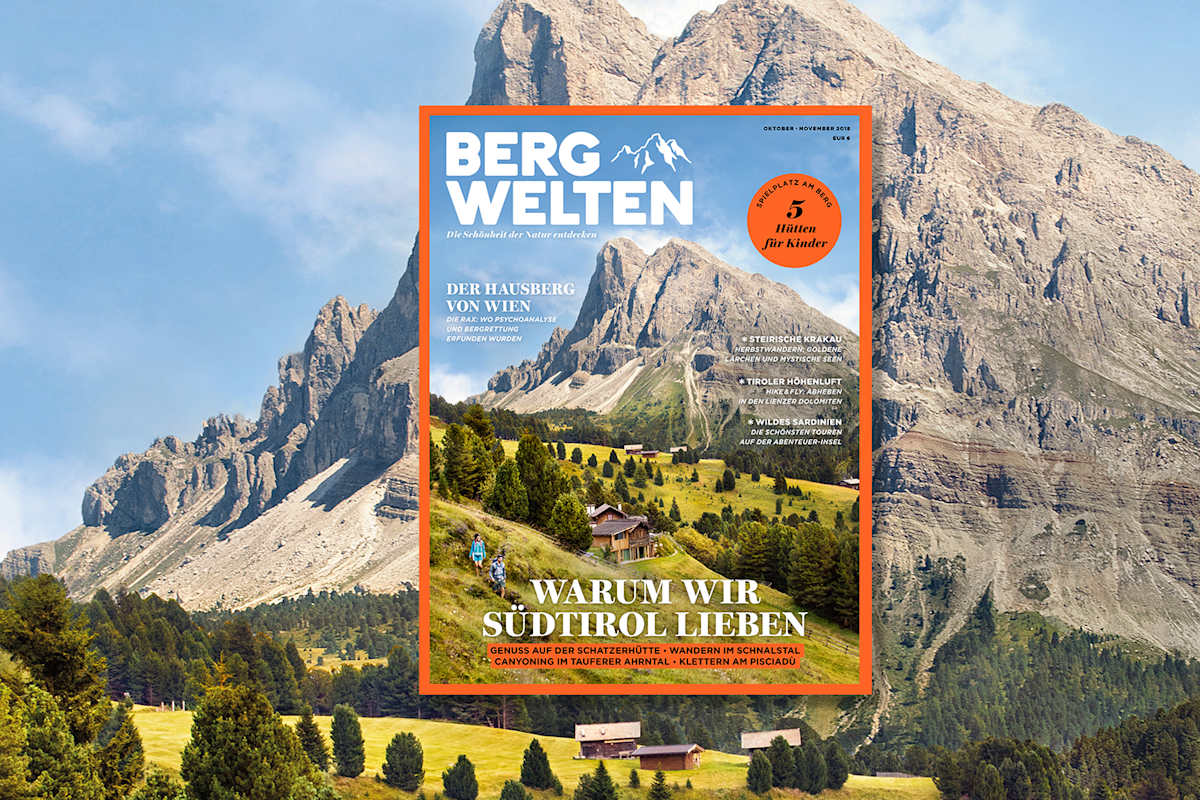 Überall im Zeitschriftenhandel: Das Bergwelten Magazin (Oktober/November 2018)