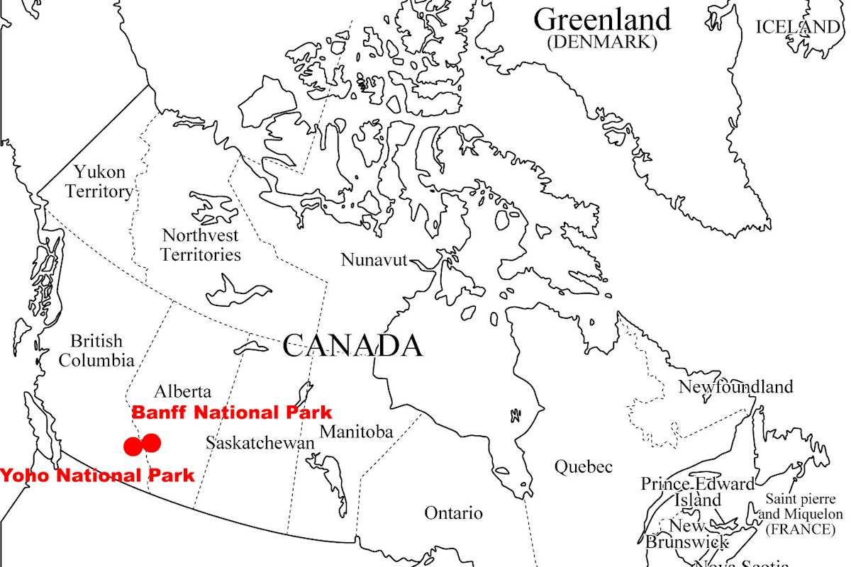 Kanada-Karte-Yoho-Banff