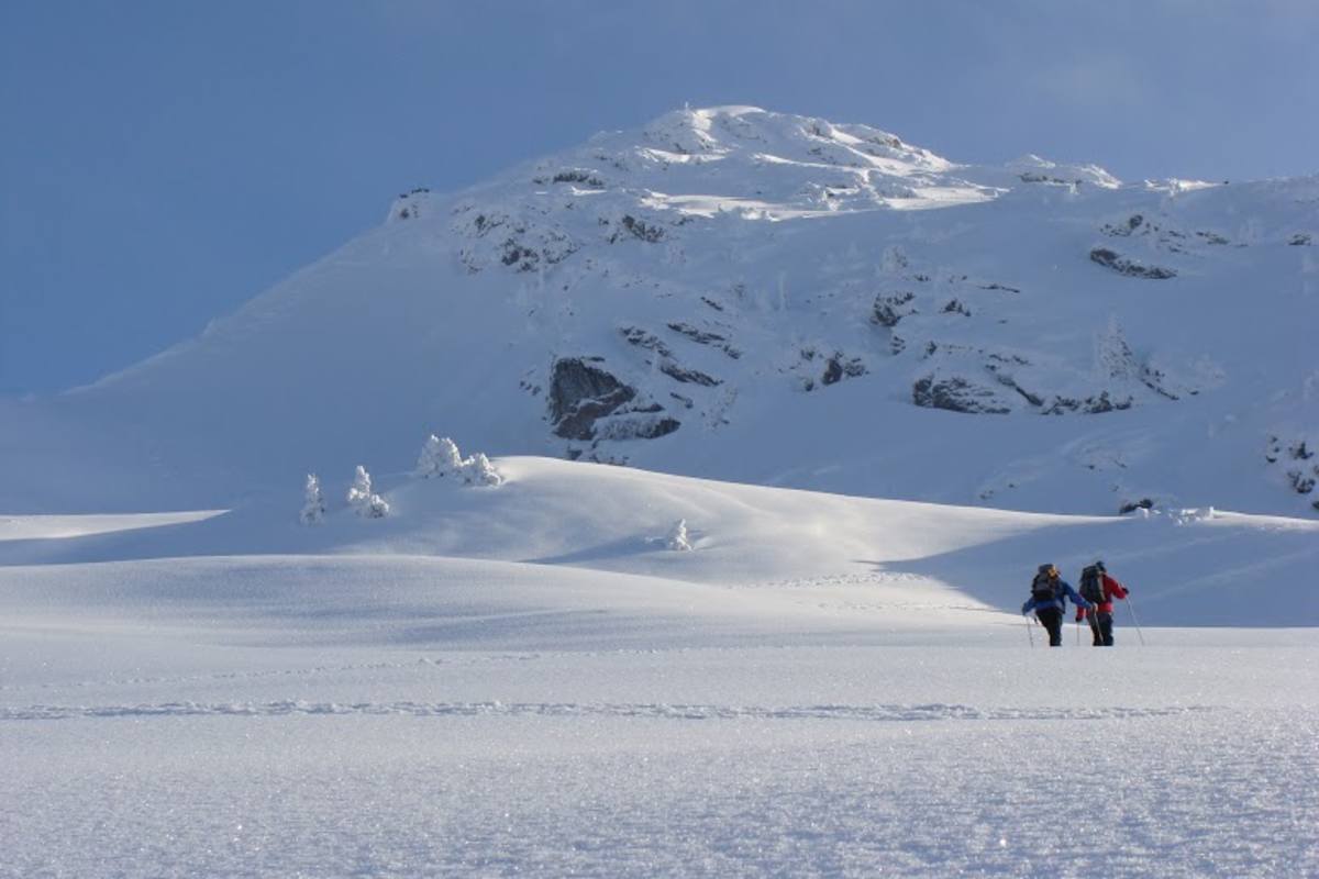 Skitour in den Kitzbüheler Alpen mit dem Sonnspitz-Gipfel im Hintergrund