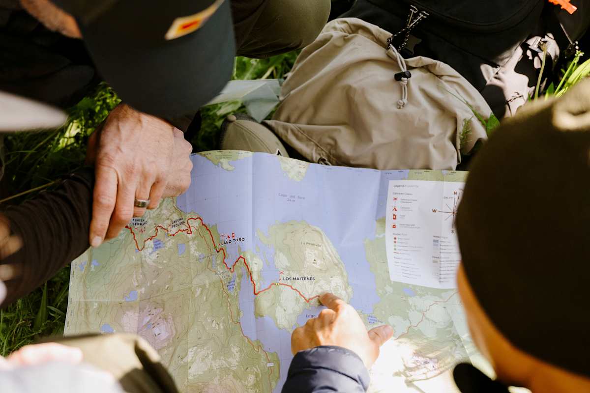 Wanderkarte mit eingezeichnetem Weg