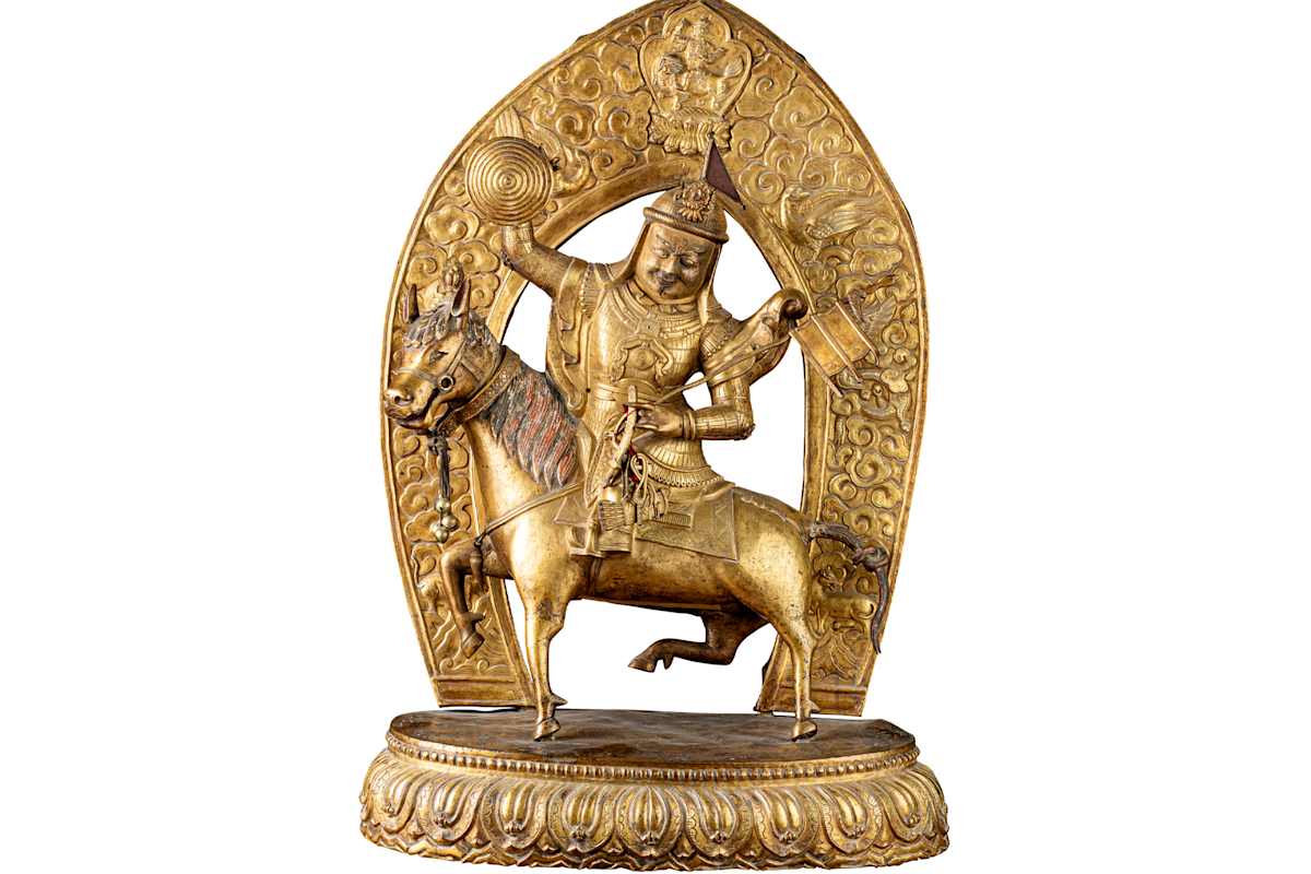 Feuerverzinkte Bronzefigur von Ling Gesar