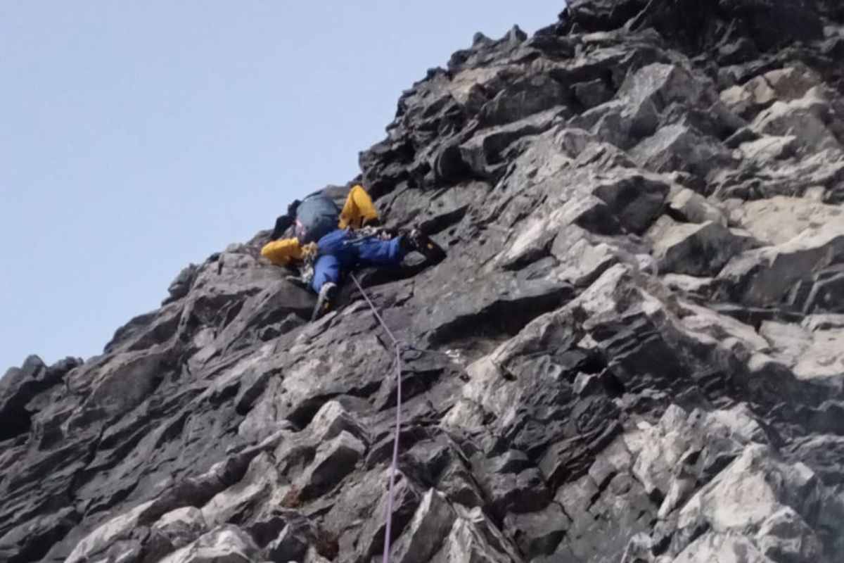 Kletterer in der Königsspitze Nordwand