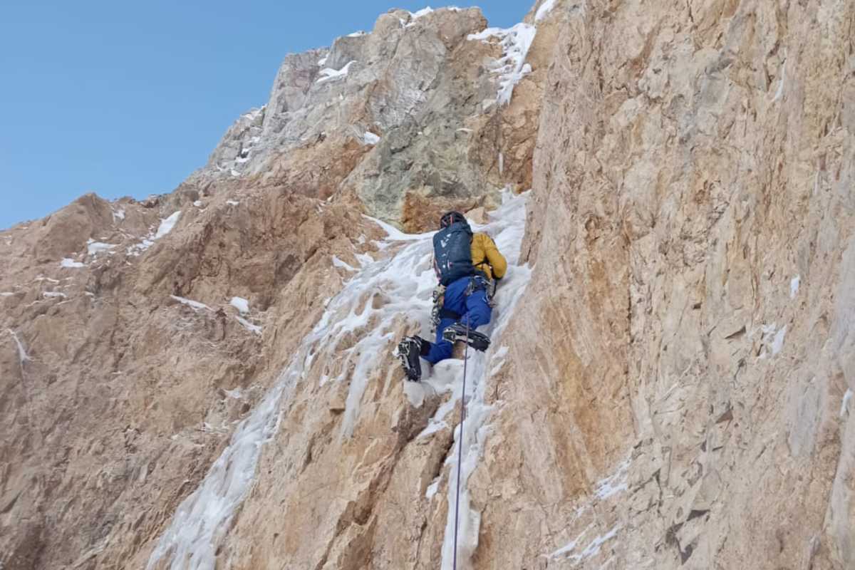 Kletterer in der Königsspitze Nordwand
