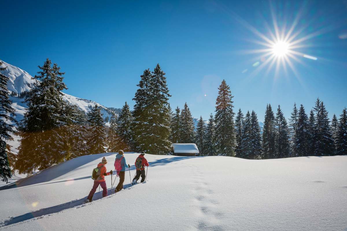 Schneeschuhlaufen über die Lombachalp