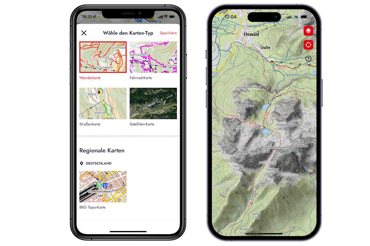 Den Karten der Rother App liegt eines der besten Geländemodelle zugrunde.