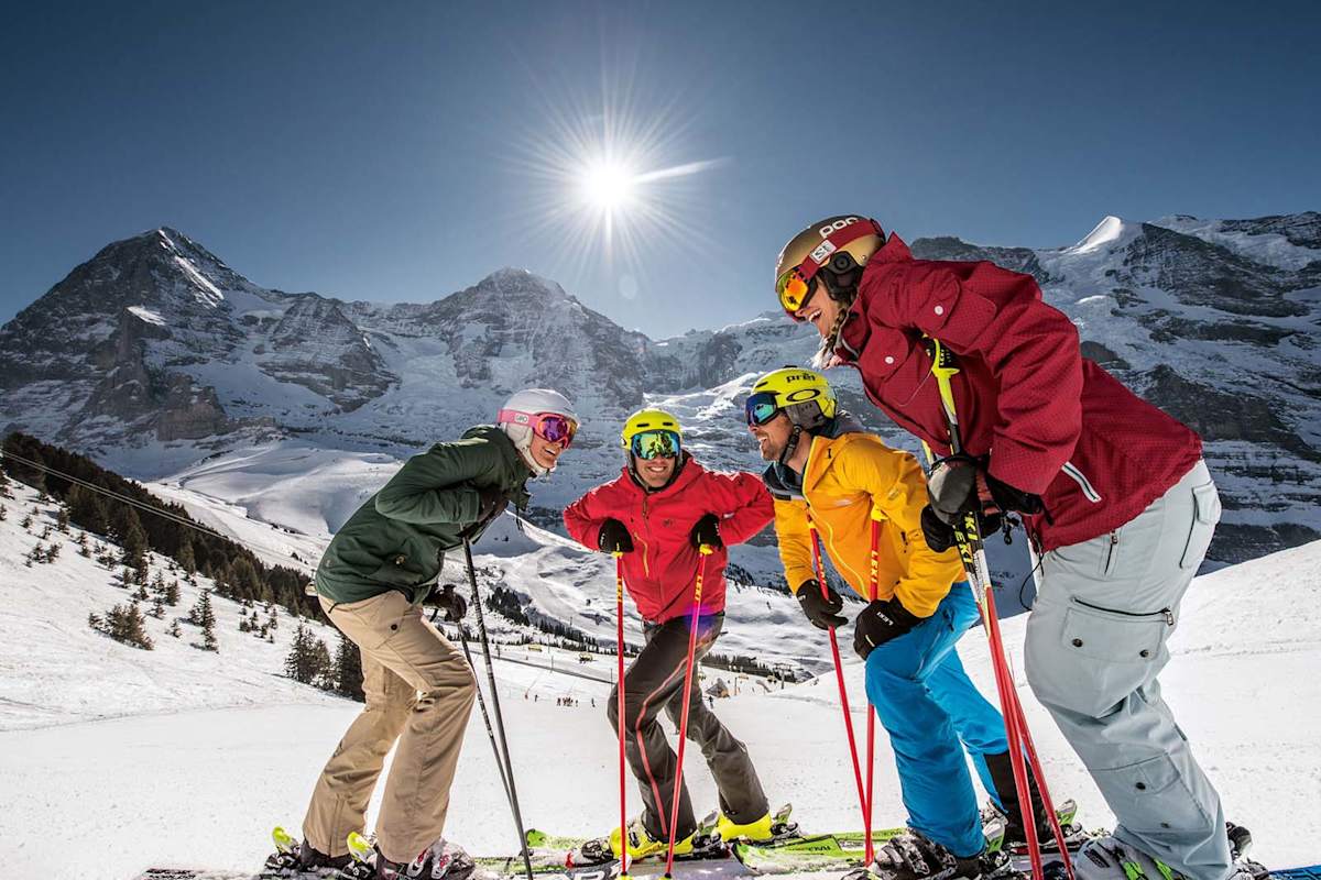 Kleines Scheidegg mit Blick auf das Dreigestirn Eiger, Mönch und Jungfrau