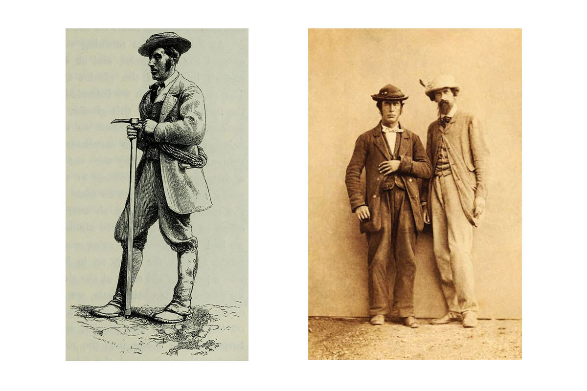 Schweizer Bergführer Melchior Anderegg und der Engländer Leslie Stephen
