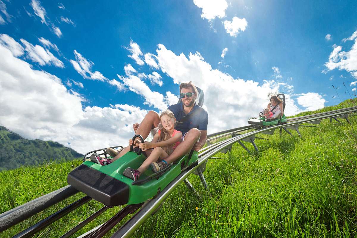 Mit dem Maisi Flitzer geht es rasant ins Tal.