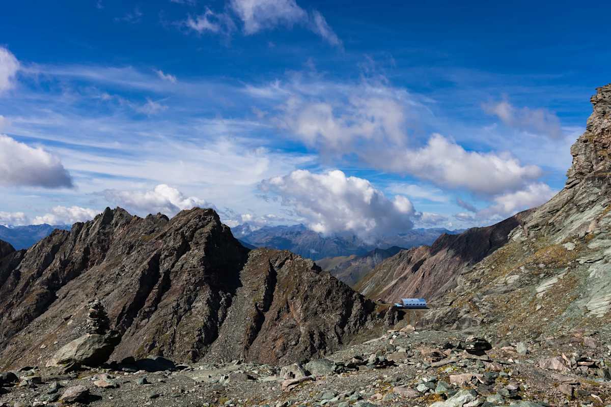 Die Stüdlhütte auf 2.801 m in der Glocknergruppe.