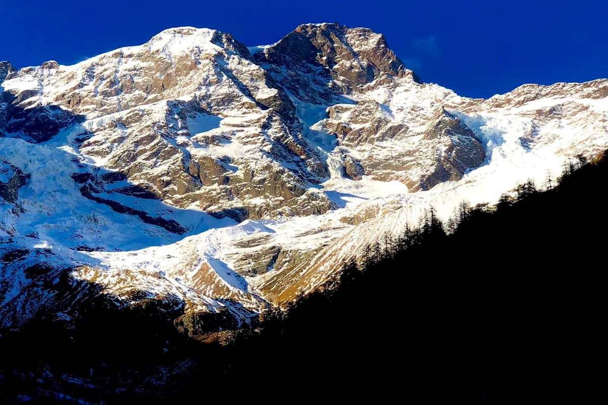 Möglichkeiten für Hochtouren gibt es hier genug – im Bild der Monte Rosa
