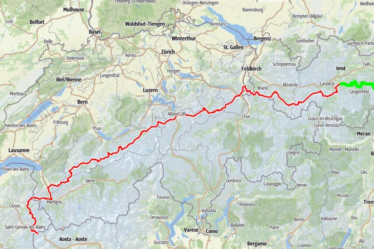 Alpen-Tour Strecke