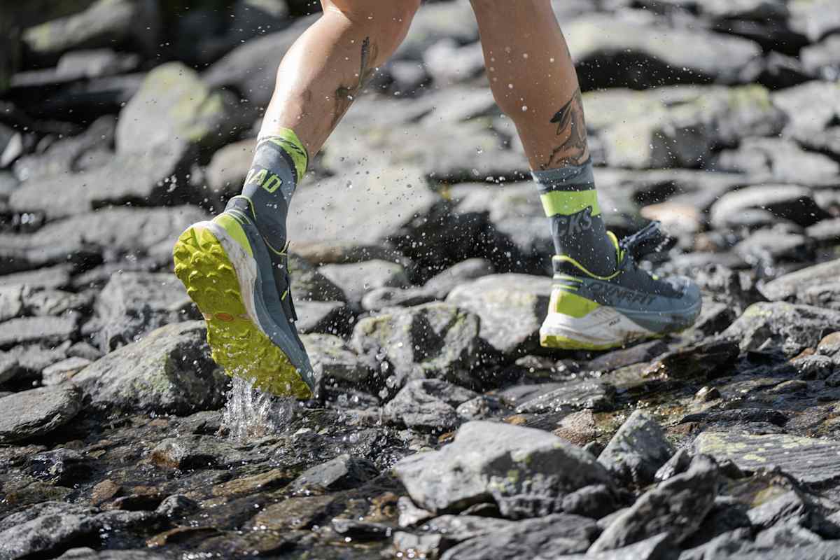 Sohle eines Trailrunningschuhs
