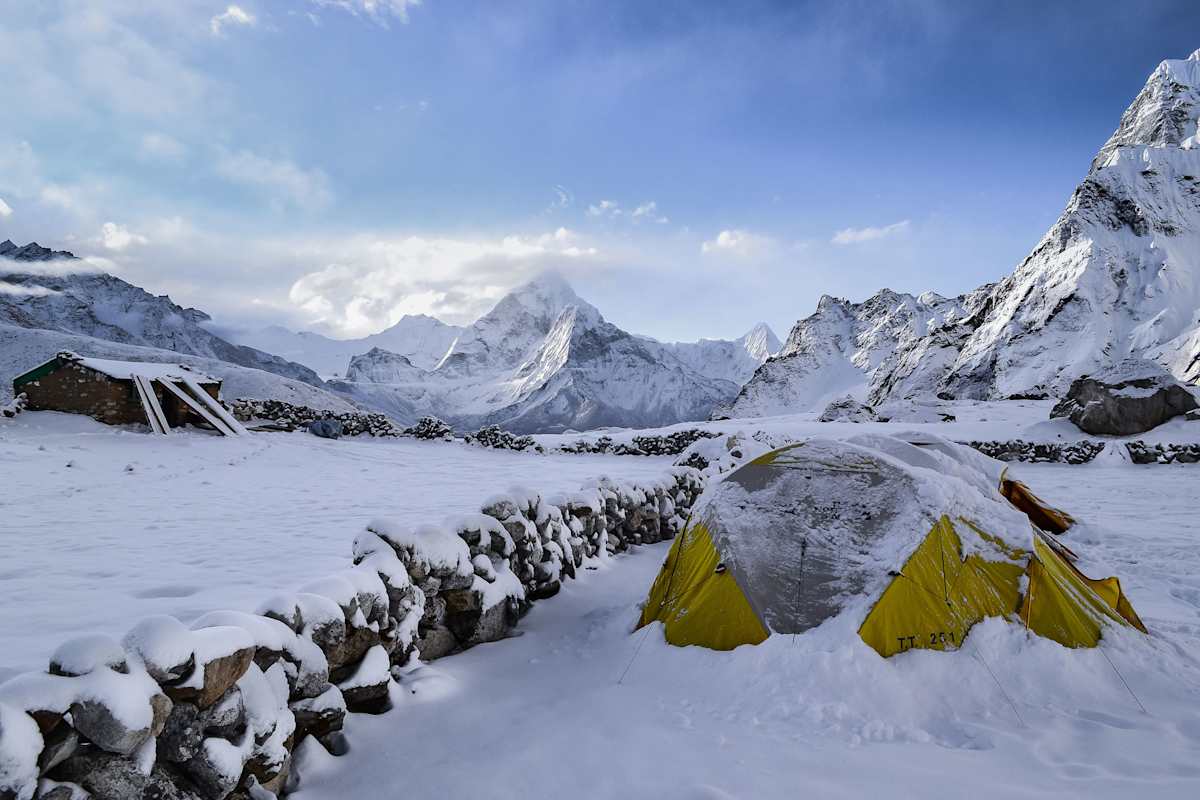 Zelten Winter