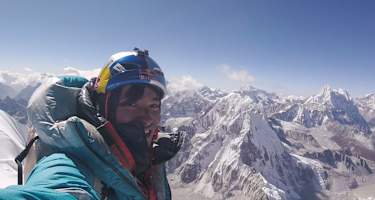 David Lama auf dem Gipfel des Lunag Ri 2018