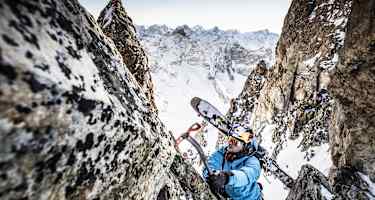 Andrzej Bargiel in La Grave beim Bergsteigen