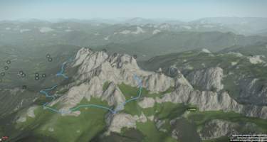 3D-Kartenausschnitt: Rund um den Gosaukamm