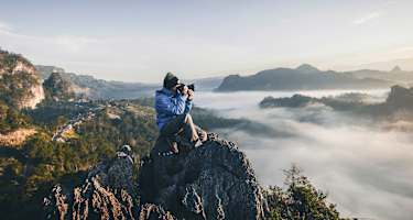 Fotograf auf Berg