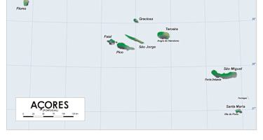 Karte der Azoren: Inseln im Atlantik