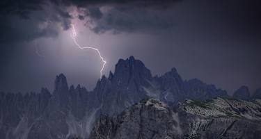 Gewitter Berge Dolomiten Blitz