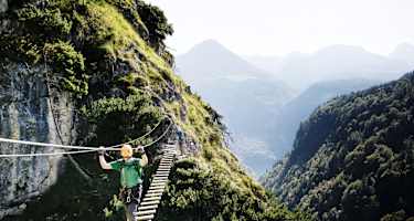 Grünstein Klettersteig mit Hängebrücke