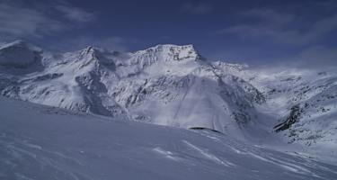 Blick vom Kreuzkogel (2.688 m) in Richtung Schareck, Mölltaler Gletscher