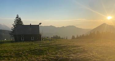 Sonnenaufgang auf der Hütte