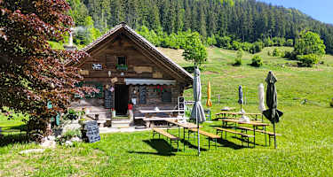 Die Lippenbauernhütte auf der Rettenbachalm oberhalb von Bad Ischl