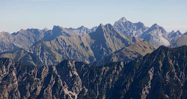 Blick auf Höfats und Hochvogel