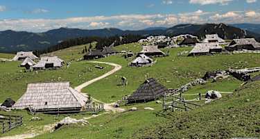 Almhütten auf der Velika Planina.