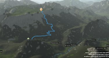 3-D-Ansicht der Wanderung zur Neuen Traunsteiner Hütte von Oberjettenberg