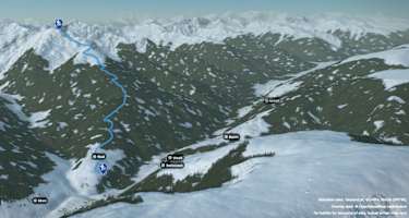 3-D-Ansicht der Skitour zur Schulterhöhe