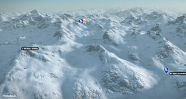 3-D-Ansicht der Skitour zur Jenatschhütte