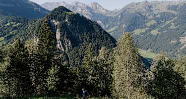Auf dem Weg vom Berghof Brändlen zur Luftseilbahn Fell-Spis