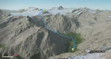 3-D-Ansicht der Hochtour zur Cresta della Croce
