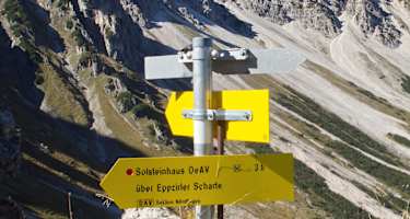 Wegweiser Nördlinger Hütte - Sollsteinhaus