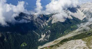 Blick von der Bettelwurfhütte ins Halltal