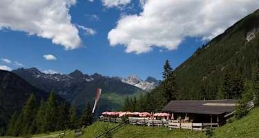 Die aussichtsreiche Grießbachalm oberhalb von Häselgehr im Tiroler Lechtal.
