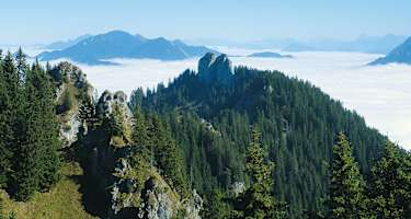 Blick auf das Ettaler Manndl, ein Ziel unserer Tour.