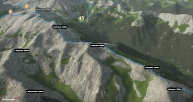 3-D-Ansicht der Wanderung Lungauer und Steirische Kalkspitze - Giglachseen - Hochwurzen