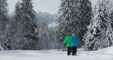 Schneeschuhwanderer im Buhlbachtal