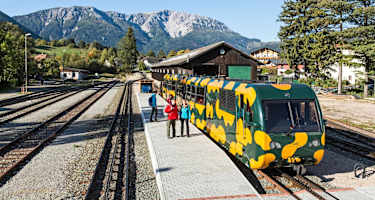 Bahnhof in Puchberg am Schneeberg mit Zahnradbahn