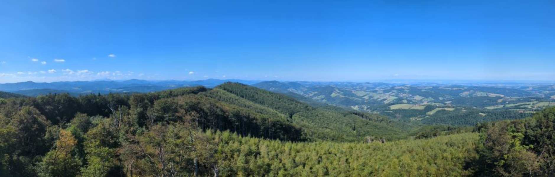 Aussicht über den Wienerwald vom Schöpfl-Schutzhaus