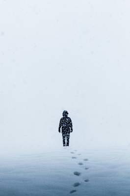 Erschwerte Sicht durch extreme Schneefälle am Hohen Göll