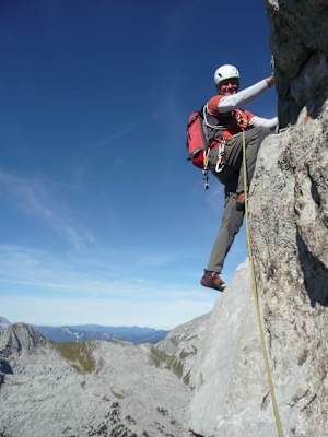 Roman Dirnböck unterwegs am Südwest-Grat des Großen Hundstod (2.593 m)