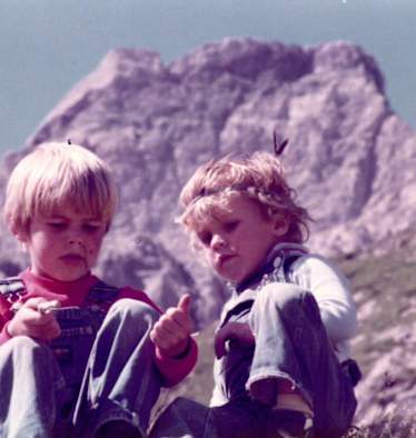 Christoph Schimpfössl als Kind vor der Paseierspitze