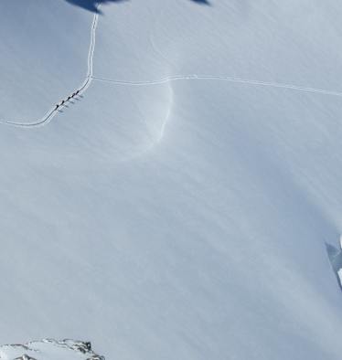 Skihochtour am Gletscher: Gletscherspalte