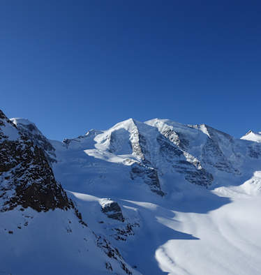 Das Engadin und seine imposante Bergwelt: Der Piz Palü von der Diavolezza aus gesehen.